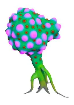 3D Rendering Alien Plant on White Stock Illustration