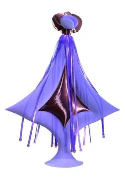 3D Rendering Alien Plant on White Stock Illustration