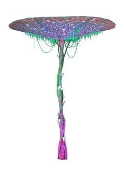 3D Rendering Alien Plant on White Stock Illustration