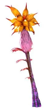 3D Rendering Alien Plant on White Stock Illustration