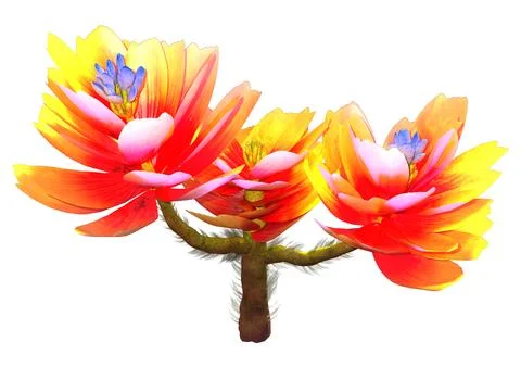 3D Rendering Alien Plant on White Stock Illustration