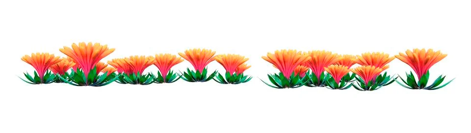 3D Rendering Alien Plants on White Stock Illustration