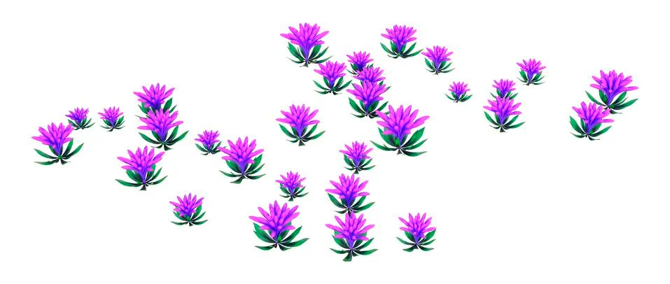 3D Rendering Alien Plants on White Stock Illustration