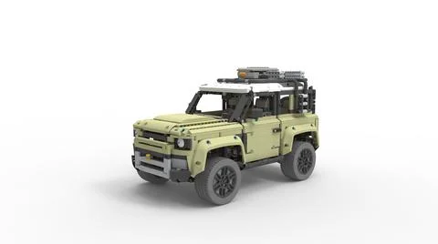 3D rendering of a all road terrain vehicle as a toy technical building blocks Ilustración de archivo