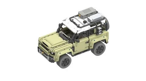 3D rendering of a all road terrain vehicle as a toy technical building blocks Ilustración de archivo