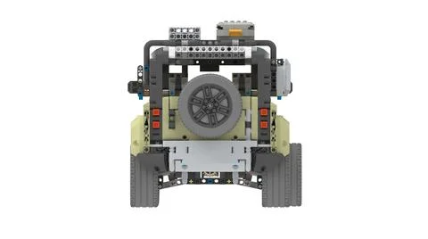 3D rendering of a all road terrain vehicle as a toy technical building blocks Ilustración de archivo