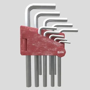 3d Rendering of Allen Key Tool Set Ilustração Stock