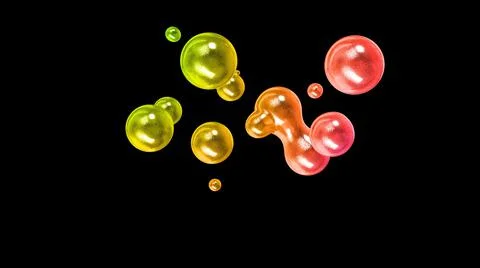 3d rendering. Amasing abstract background of metaballs or glisten bubbles as if Stock Illustration