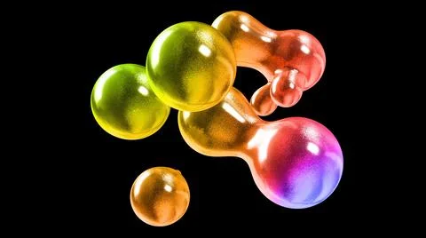 3d rendering. Amasing abstract background of metaballs or glisten bubbles as if Stock Illustration