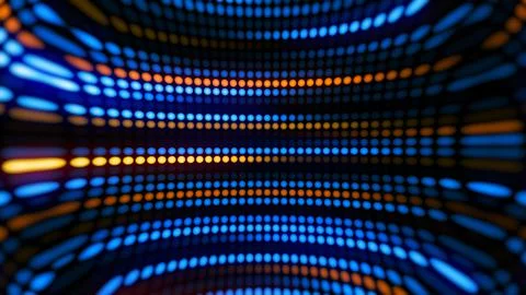 3D rendering amazing bright neon background of round lights Stock Illustration