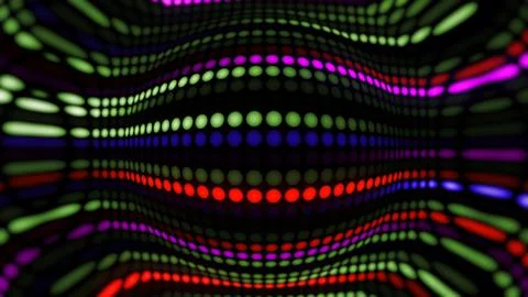 3D rendering amazing bright neon background of round lights Stock Illustration