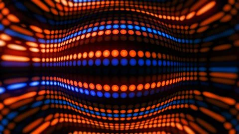 3D rendering amazing bright neon background of round lights Illustrazione stock