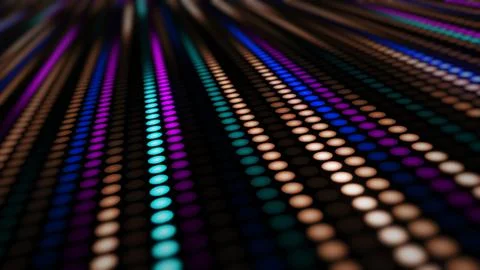 3D rendering amazing bright neon background of round lights Stock Illustration
