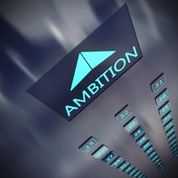 3D rendering of Ambition elevator Illustrazione stock