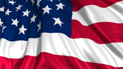 3D rendering of an american flag. Smoothly developing in the wind 写真素材