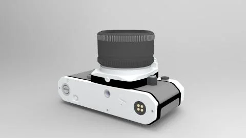 3d rendering of an analogue camera isolated in studio background Stock Illustration