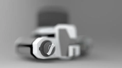 3d rendering of an analogue camera isolated in studio background Stock Illustration