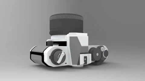 3d rendering of an analogue camera isolated in studio background Stock Illustration
