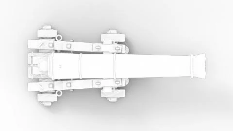 3d rendering of an ancient canon isolated in studio background Stock Illustration