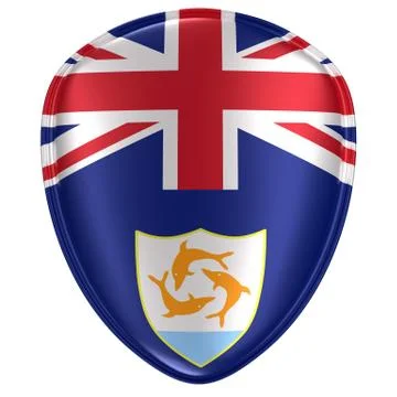 3d rendering of a Anguilla flag icon. Stock Illustration