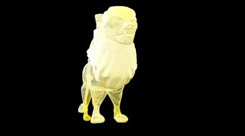 3d rendering of an animal wireframe on a black background Illustrazione stock
