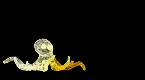 3d rendering of an animal wireframe on a black background Stock Illustration