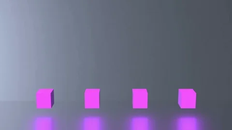 3d rendering animation background abstract loop glow purple cubes geometric. Stock Footage 115477329