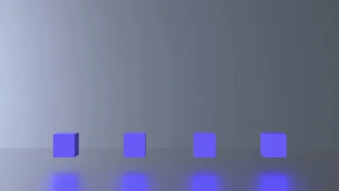 3d rendering animation background abstract loop dark blue cubes geometric. Stock Footage 115691481