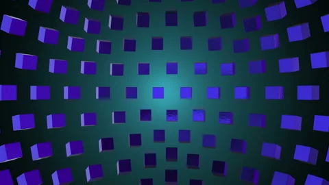 3d rendering animation background abstract loop purple cubes. Stock Footage 130482423