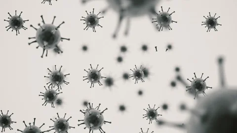 3D rendering animation, bacteria or virus covid-19, cells randomly moving and Stock Footage 127838137