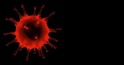 3D rendering animation, blue and red coronavirus cells covid-19 influenza Video stock 126512943