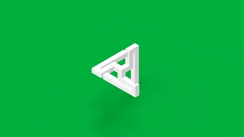 3D rendering animation of a computer generated optical Escher illusion Stock Footage 124639946