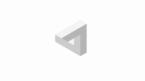 3D rendering animation of a computer generated optical Escher illusion Stock Footage 124639991