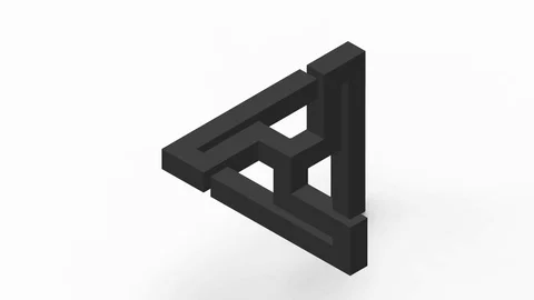 3D rendering animation of a computer generated optical Escher illusion Stock Footage 124640005