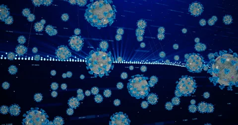 3D rendering animation, coronabond coronavirus cells covid-19 influenza Stock Footage 132260735