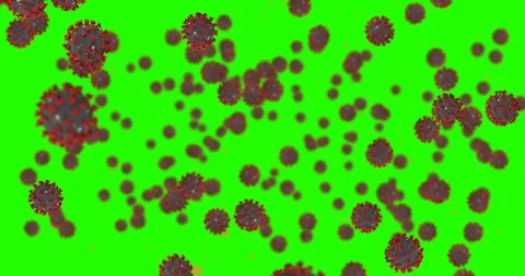 3D rendering animation, coronavirus cells covid-19 influenza flowing Stock Footage 125737029
