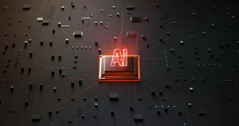 3D Rendering animation of Cpu chip set landing to install on mainboard Stock Footage 231562335