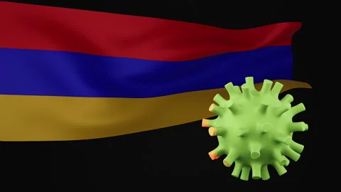 3d rendering animation the disappearance of the covid virus of Armenia flag Stock Footage 170573217
