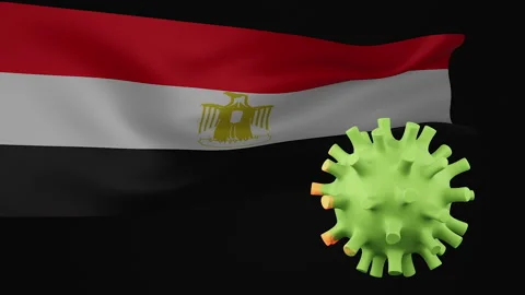 3d rendering animation the disappearance of the covid virus of Egypt flag Stock Footage 170573492
