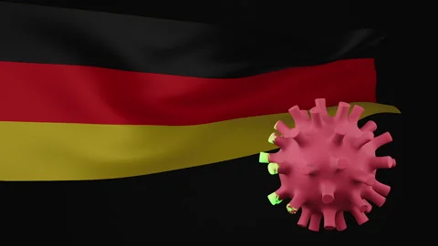 3d rendering animation the disappearance of the covid virus of Germany flag Stock Footage 170573938
