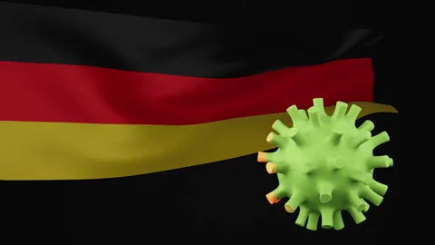 3d rendering animation the disappearance of the covid virus of Germany flag Stock Footage 170573940