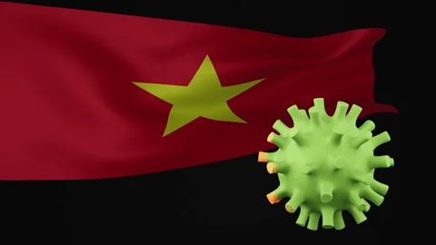 3d rendering animation the disappearance of the covid virus of Vietnam flag Stock Footage 170575101