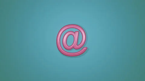 3D rendering, animation. Email icon that appears at top. There is empty space Stock Footage 201493531