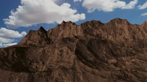 3d rendering animation of flight over rocks with sandy desert Stock Footage 224362764