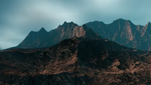 3d rendering animation of flight over rocks with sandy desert Stock Footage 224362767