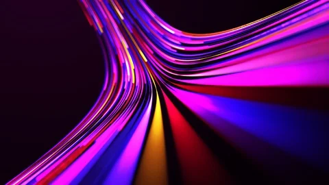 3d rendering. Animation of fly to glow colorful line digital technology. Stock Footage 124074816