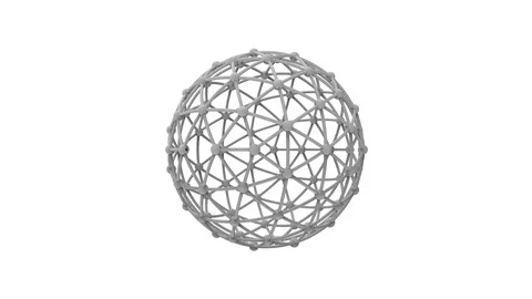 3d rendering animation of a geodesic sphere wireframe in white background Stock Footage 112021839