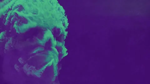 3d rendering animation of a human skull formed by billowing toxic smoke 4K Stock Footage 280906532