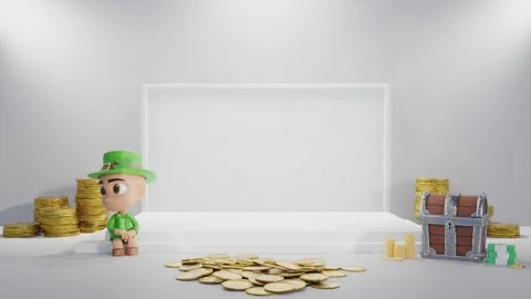 3d rendering animation of product empty copy space with light set up and Stock Footage 258339013