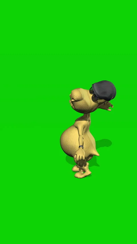 ..3d rendering animation - puppet pose in front of the mirror isolated on gre Video stock 345741841